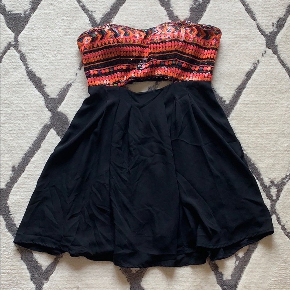 Forever 21 strapless cut-out mini dress